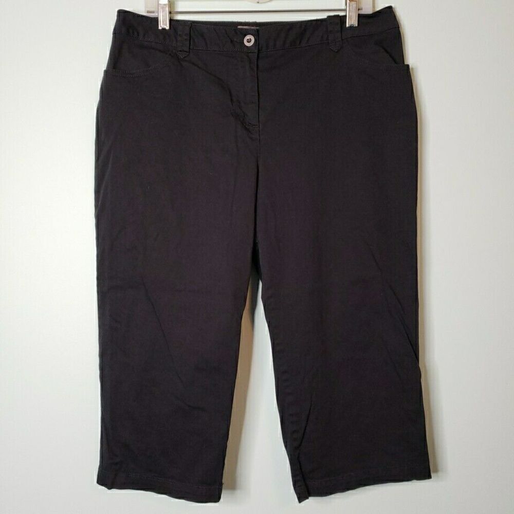 Additions by Chicos Womens Crop Capri Pants Stretch Size 2 Cotton Spandex Sz 12